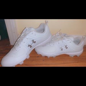 White Under Armour Softball Cleats.